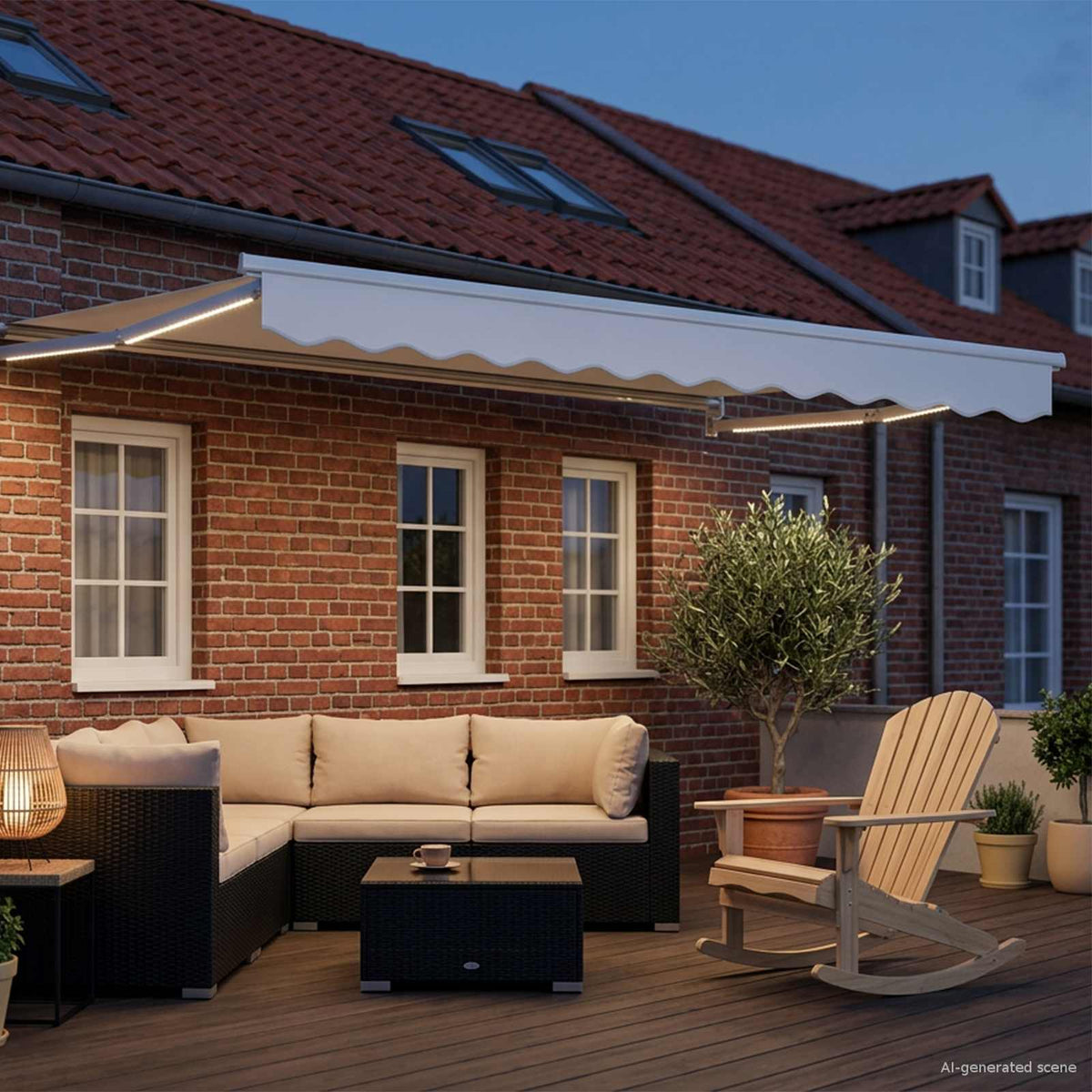 Vidaxl elektrisch uittrekbaar zonnescherm wit 3,5 x 2,5 m