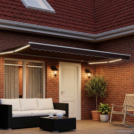 Vidaxl elektrisch uittrekbaar zonnescherm bruin 4 × 3 m