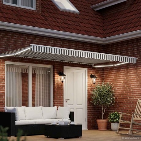 Vidaxl elektrisch uittrekbaar zonnescherm antraciet en wit 4 × 3 m