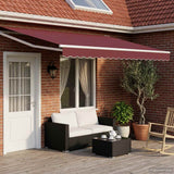 Vidaxl elektrisch uittrekbaar zonnescherm bordeaux rood 4,5 × 3 m