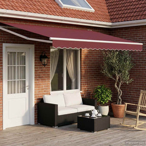 Vidaxl elektrisch uittrekbaar zonnescherm bordeaux rood 4,5 × 3 m