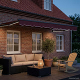 Vidaxl elektrisch uittrekbaar zonnescherm bordeaux rood 3,5 x 2 m