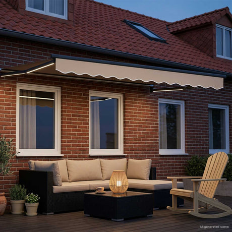 Vidaxl elektrisch uittrekbaar zonnescherm beige 3 x 2,5 m
