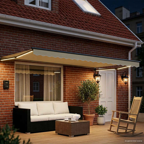 Vidaxl elektrisch uittrekbaar zonnescherm crème 4 × 3 m