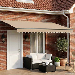 Vidaxl elektrisch uittrekbaar zonnescherm beige 4 × 3 m