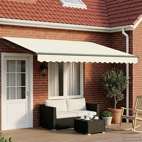 Vidaxl elektrisch uittrekbaar zonnescherm crème 4,5 × 3 m