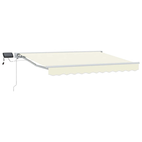 Vidaxl handmatige luifelhouder met led's crème en wit 2,5 x 2 m