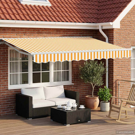 Vidaxl handmatige luifelhouder met led's geel en wit 2,5 x 2 m