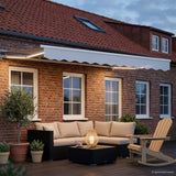 Vidaxl handmatige luifelhouder met led's wit 3,5 x 2,5 m