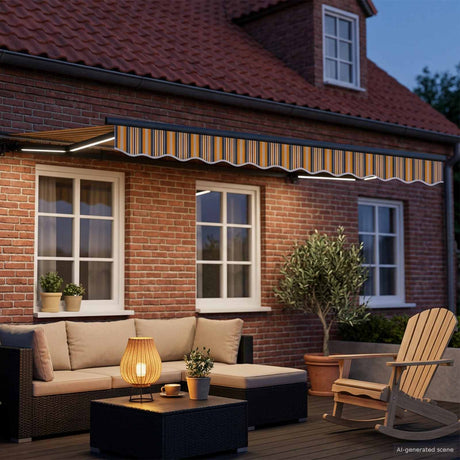 Vidaxl handmatige luifelhouder met led's 2,5 x 2 m