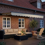 Vidaxl handmatige luifelhouder met led's crème en antraciet 3,5 x 2 m