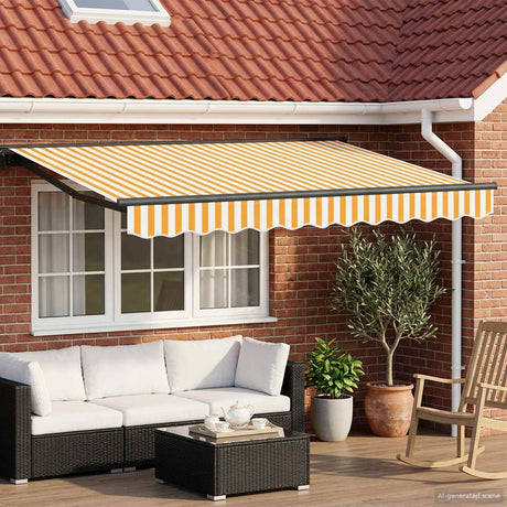 Vidaxl handmatige luifelhouder met led's 3,5 x 2 m