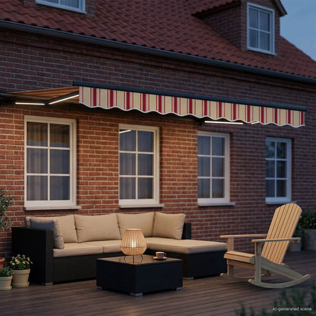 Vidaxl handmatige luifelhouder met led's 3,5 x 2 m