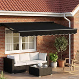 Vidaxl handmatige luifelhouder met led's zwart en anthraciet 3 x 2,5 m