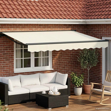 Vidaxl elektrisch uittrekbaar zonnescherm crèmekleurig 3,5 x 2 m