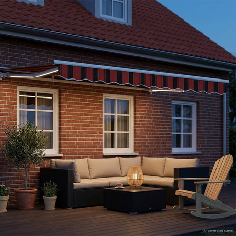 Vidaxl elektrisch uittrekbaar zonnescherm oranje, zwart, wit 3,5 x 2 m