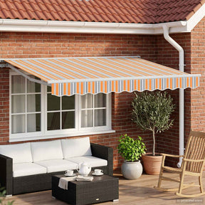 Vidaxl elektrisch uittrekbaar zonnescherm blauw, oranje, wit 3 x 2,5 m