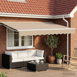 Vidaxl elektrisch uittrekbaar zonnescherm beige en wit 3,5 x 2,5 m