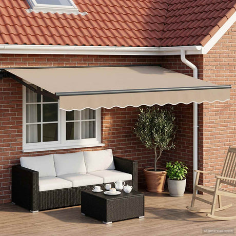 Vidaxl elektrisch uittrekbaar zonnescherm beige en antraciet 3 x 2,5 m