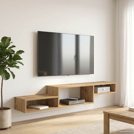 Vidaxl wandgemonteerd tv-meubel muurmontage artisanaal eiken