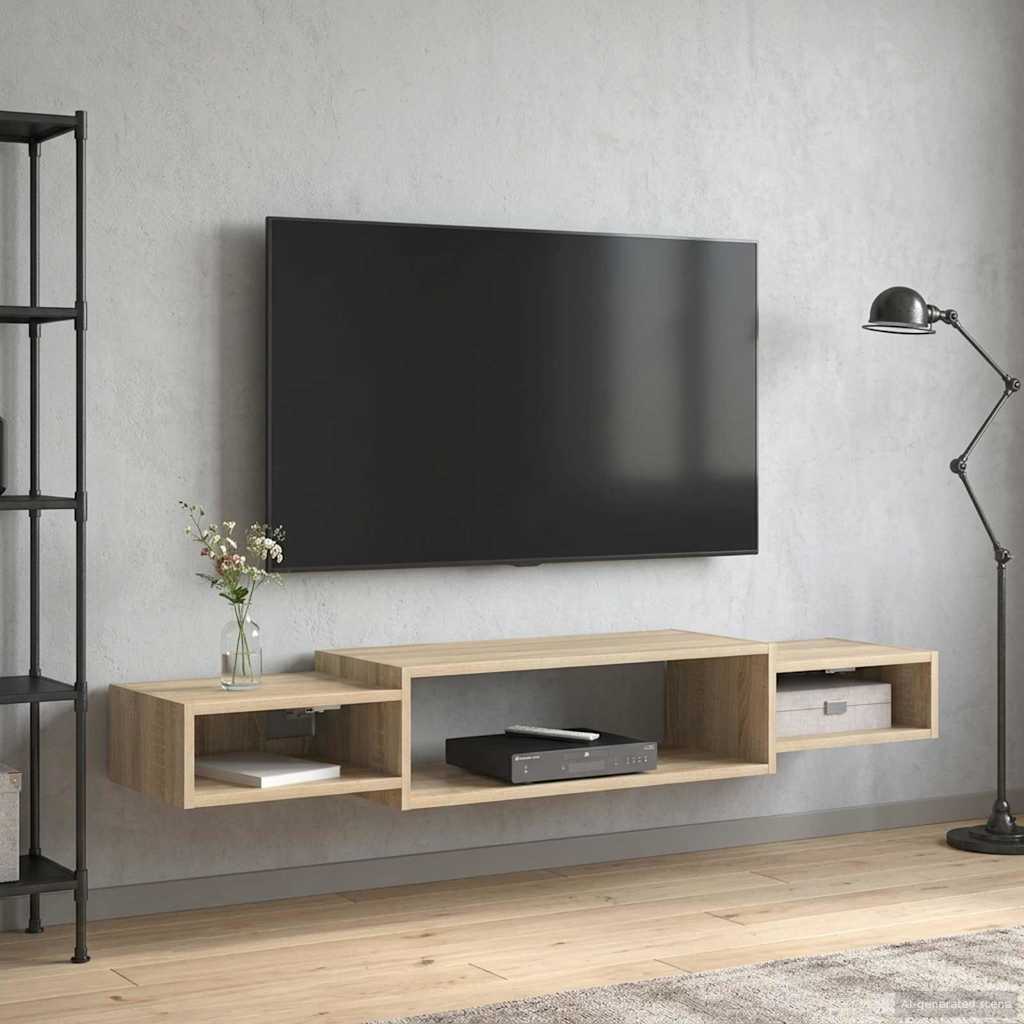 Vidaxl wandgemonteerd tv-meubel muurmontage sonoma eiken