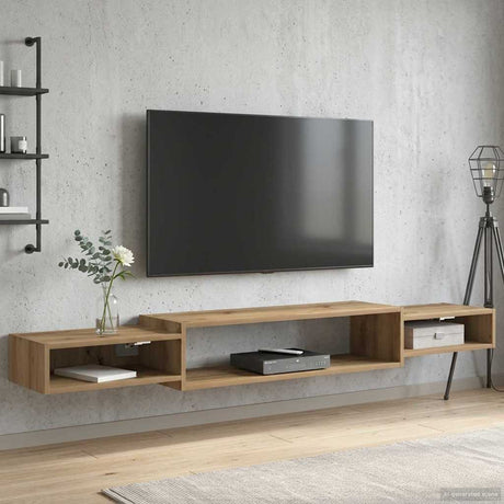 Vidaxl wandgemonteerd tv-meubel muurmontage artisanaal eiken