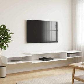 Vidaxl wandgemonteerd tv-meubel muurmontage wit 220 x 28 x 21 cm