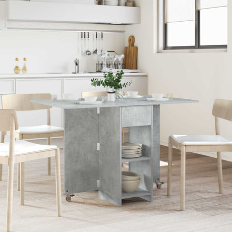 Vidaxl eettafel 115 x 70 x 75 cm bewerkt hout betongrijs rechthoekig