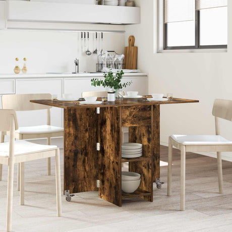 Vidaxl eettafel 115 x 70 x 75 cm bewerkt hout gerookt eiken