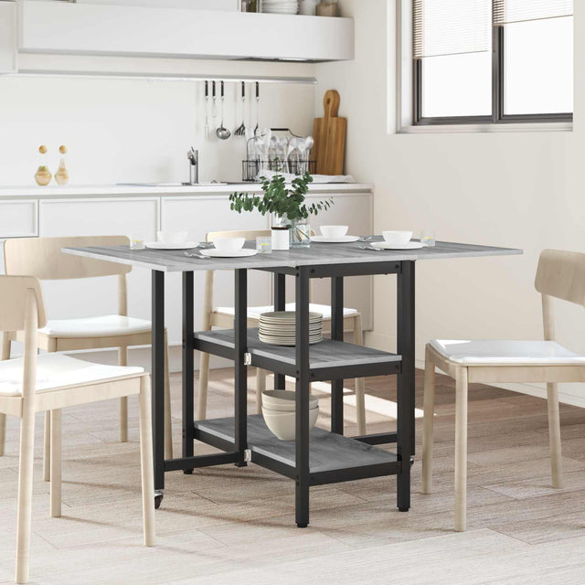 Vidaxl eettafel 122 x 80 x 76,5 cm bewerkt hout grijs sonoma