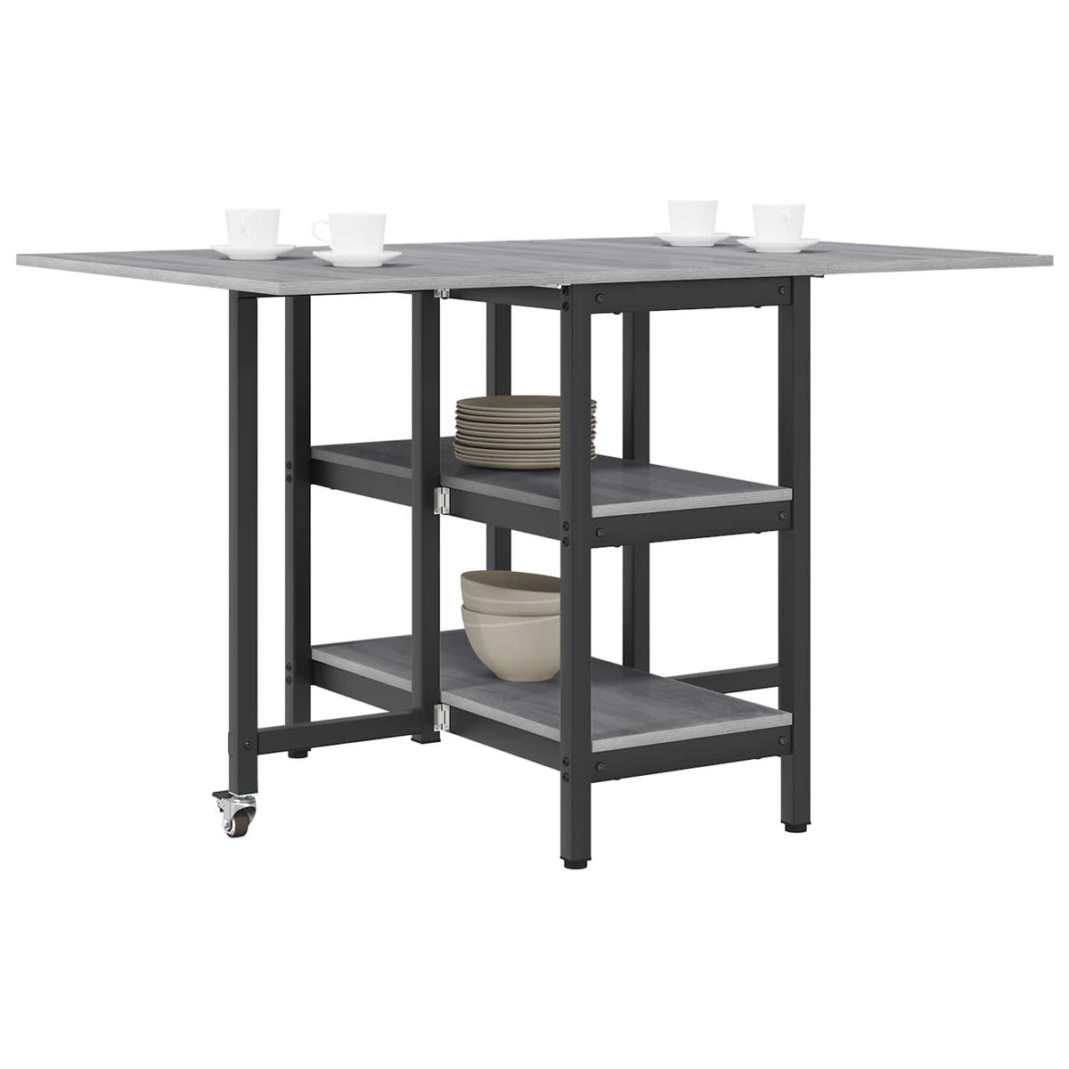 Vidaxl eettafel 122 x 80 x 76,5 cm bewerkt hout grijs sonoma