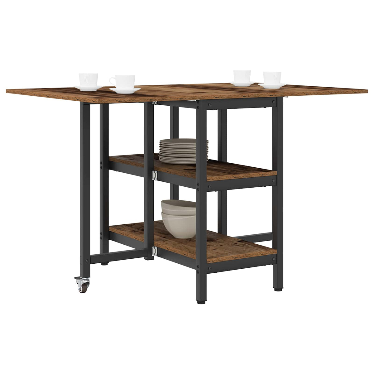Vidaxl eettafel 122 x 80 x 76,5 cm bewerkt hout oud hout rechthoekig