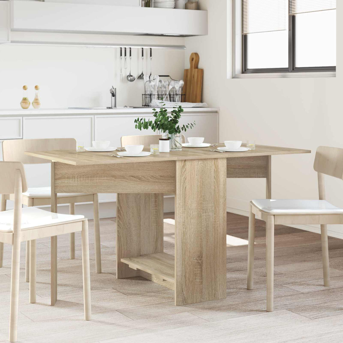 Vidaxl eettafel 138 x 70 x 73,5 cm bewerkt hout sonoma eiken
