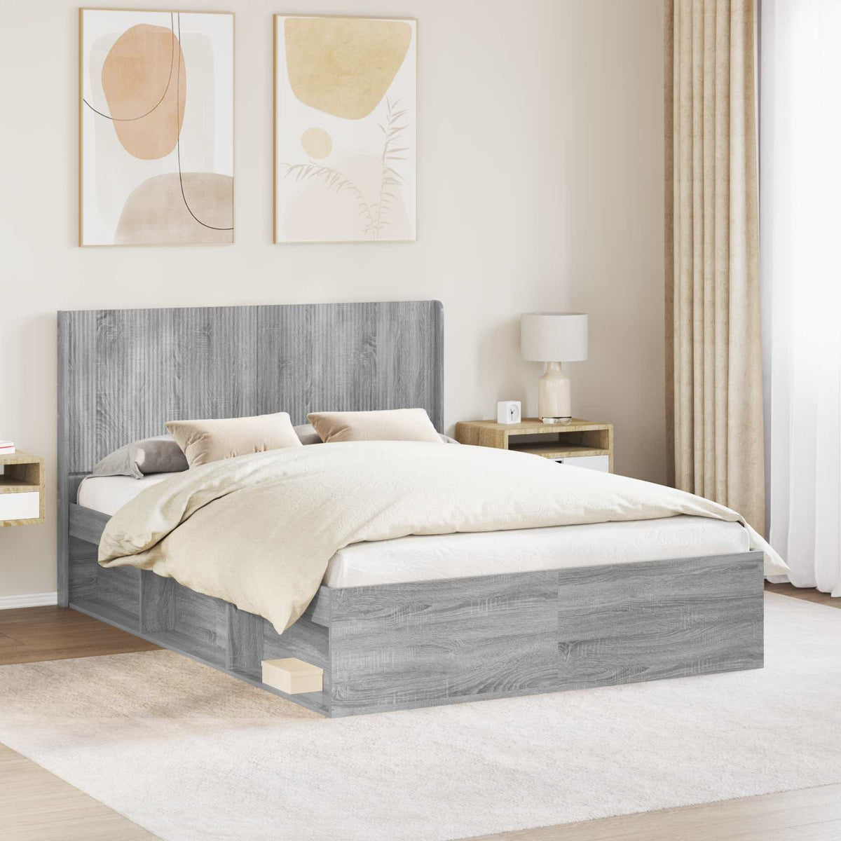 Vidaxl hoofdbord grijs sonoma bewerkt hout