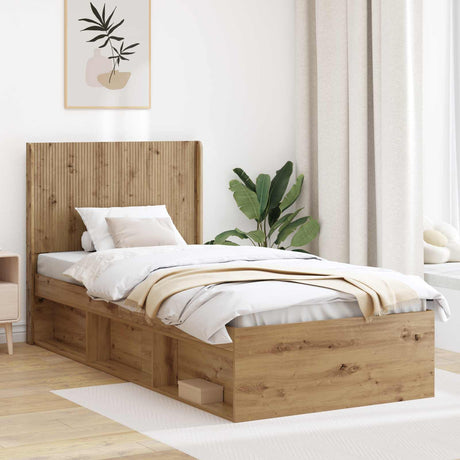Vidaxl hoofdbord artisanaal eiken bewerkt hout