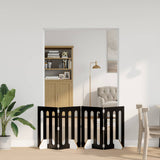Vidaxl opvouwbaar huisdierhek 4 st zwart eiken 201 x 38 x 70 cm