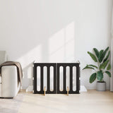 Vidaxl opvouwbaar huisdierhek 4 st zwart eiken 201 x 38 x 70 cm