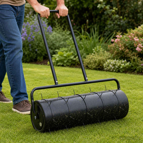 Vidaxl trekbare tuinrol met beluchtingsklemmen ø 30 x 90 cm staal