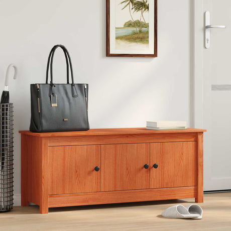 Vidaxl schoenenkast wasbruin 110 x 38 x 45,5 cm massief grenenhout