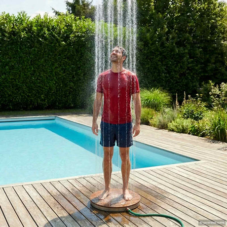 Vidaxl tuin vloershower wpc en rvs 201 bruin