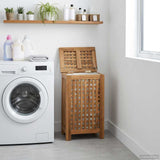 Vidaxl wasmand naturel massief teakhout