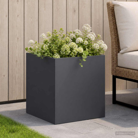 Vidaxl plantenbak antraciet 20 x 20 x 20 cm koudgewalst staal