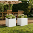Vidaxl plantenbak 2 st wit 35 x 35 x 35 cm koudgewalst staal