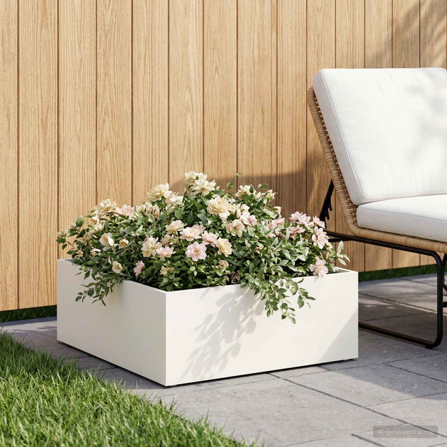 Vidaxl plantenbak wit 40 x 40 x 20 cm koudgewalst staal