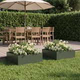 Vidaxl plantenbak 2 st olijfgroen 40 x 40 x 20 cm koudgewalst staal