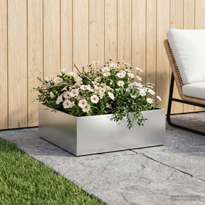 Vidaxl plantenbak zilver 40 x 40 x 20 cm gegalvaniseerd staal