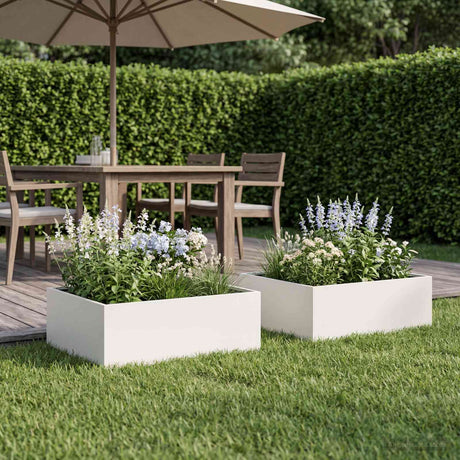 Vidaxl plantenbak 2 st wit 60 x 60 x 20 cm koudgewalst staal
