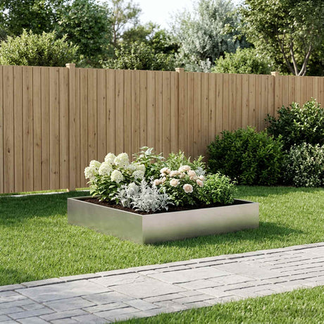 Vidaxl plantenbak zilver 80 x 80 x 20 cm roestvrij staal