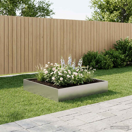 Vidaxl plantenbak zilver 80 x 80 x 20 cm gegalvaniseerd staal