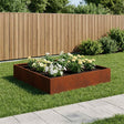 Vidaxl plantenbak roestkleurig 80 x 80 x 20 cm weervast staal